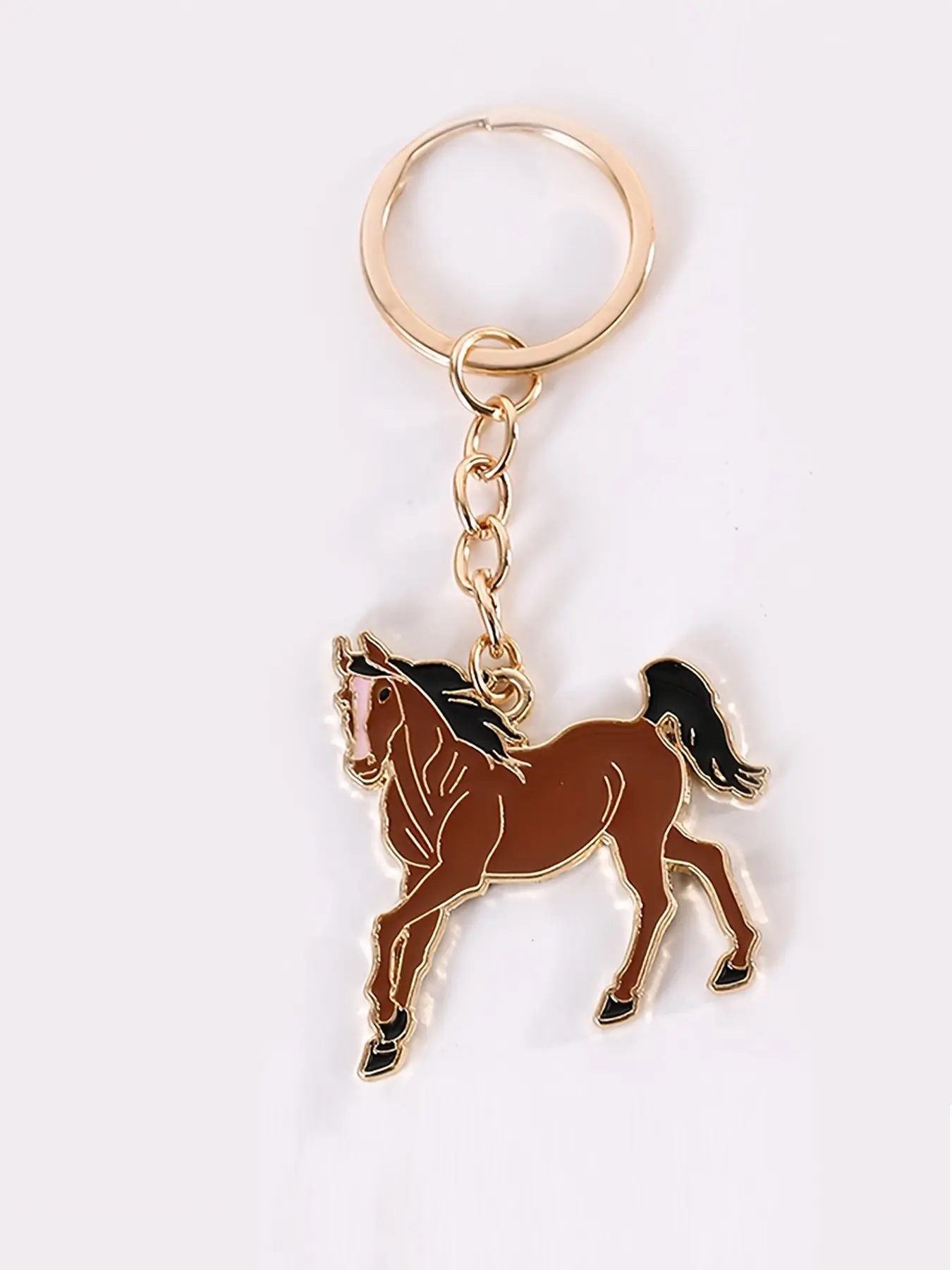 1/20pcs Horse-Shaped Enamel Keychain with Horse - Equestrian Accessory Suitable for Horse Lovers, Daily Use & Gifts