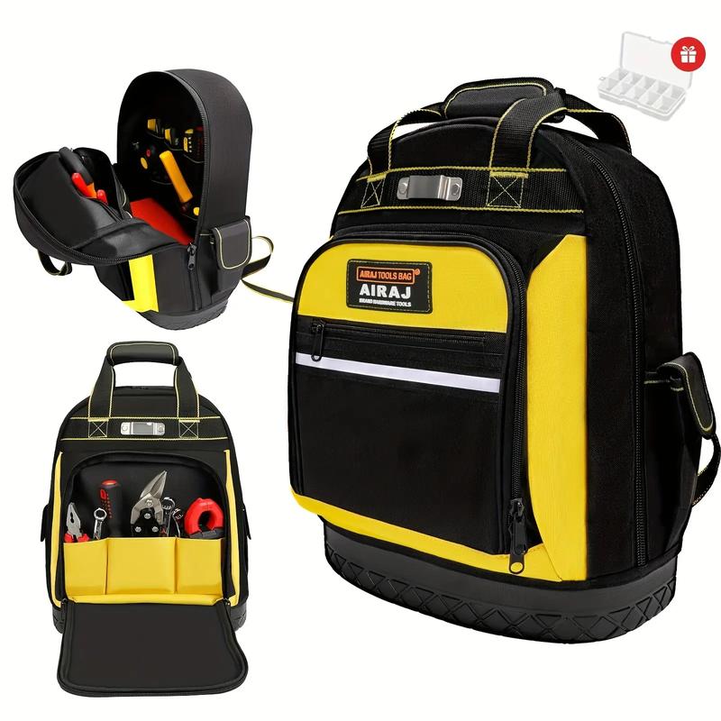 Tool Backpack with Waterproof Base, Durable Multi-functional Pocket for Electrician and Industrial and Construction Work, Tool Organizer, Tool Bag
