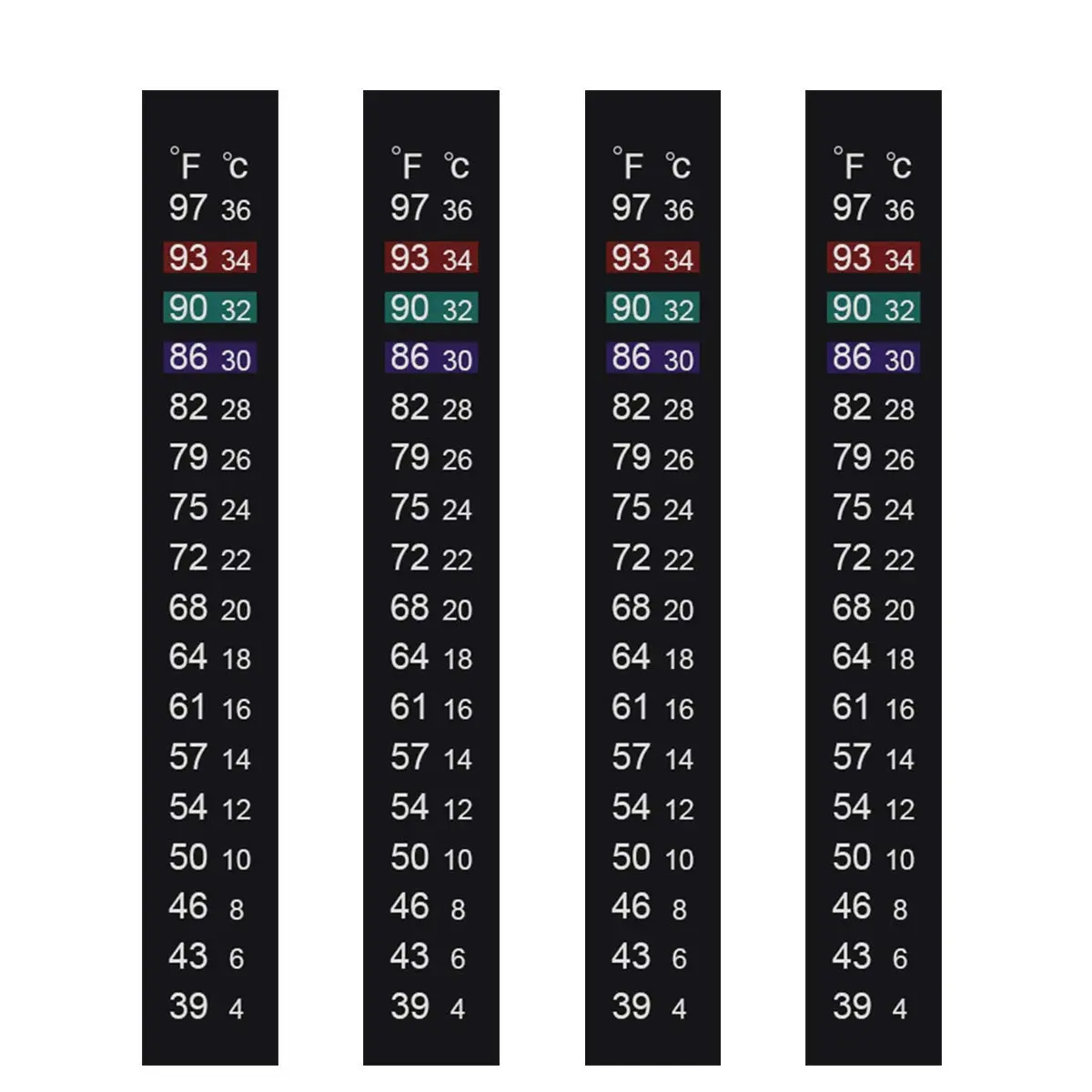 Aquarium Thermometer Strips, Adhesive Kombucha  Brewing Temperature Strip, Stick  Strip Thermometer Sticker for Fish /Fermentation Jar (39 to 97℉/4 to 36℃) Terrarium Water Temperature Test