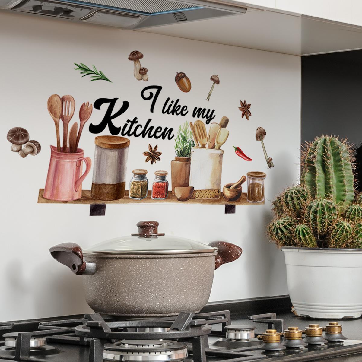 Kitchen Utensil Graphic Decorative Sticker, Wall Decal, 1 Set DIY ...