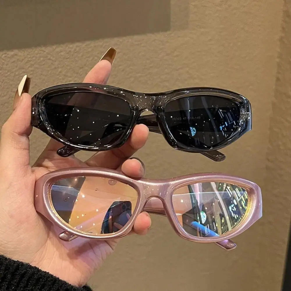 Cyber Y2K Sports Punk Oval Sunglasses for Women Men, Futuristic Colorful Mirrored Goggle Shades, UV400 Protection Rave Music Festival Outfit Accessories