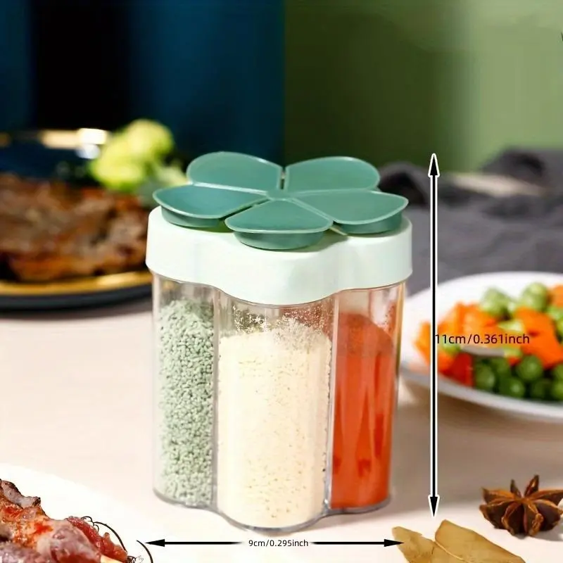 1pc 5 In 1 Travel Spice Containers, Shaker Jars, Clear Plastic Container Jars With Labels, Concise ang practical, Airtight Cap, Pour/Sift Shaker Lid, Perfect For Bbq, Camping, Hiking, Barbecue, Travel And Kitchen