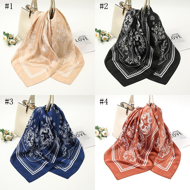 4PCS Head Scarf for Women 35” Head Scarves Silk Like Satin Neck Scarfs Square Bandana Hair Wraps Scarf for Sleeping