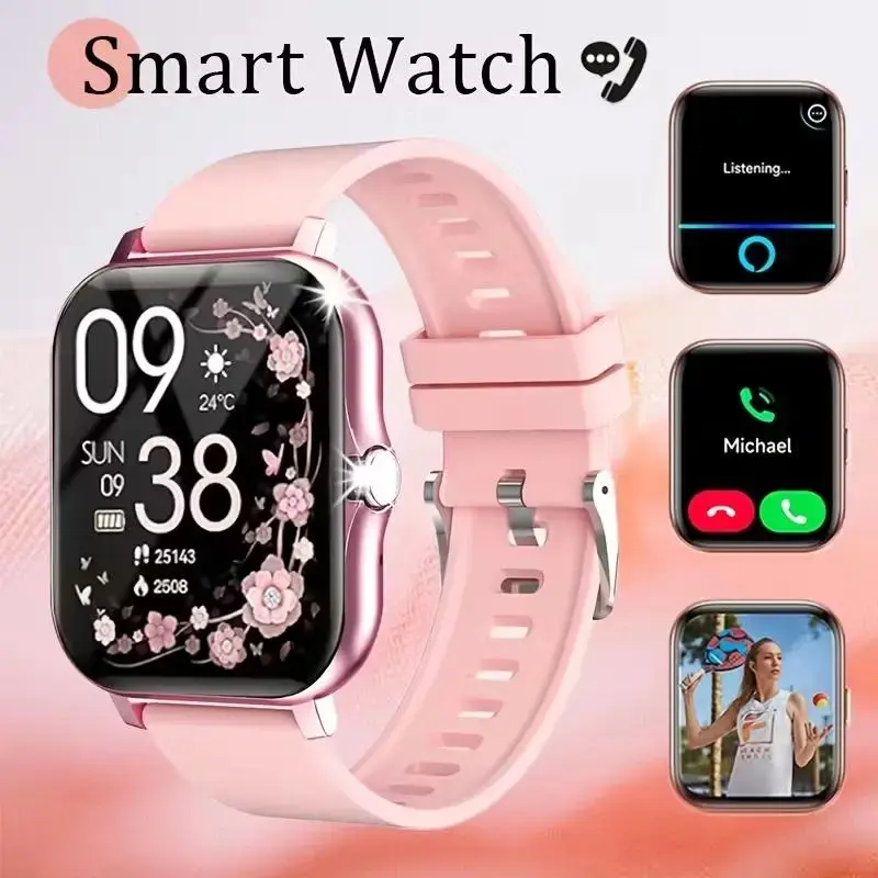 Smart Watch for Men & Women, Bluetooth Calling, Receive Message Notifications, Remote Camera Control, Music Playback Control, Voice Assistant Support, Multiple Sports Modes, Compatible with Most iOS & Android Smartphones, Wearable, Devices