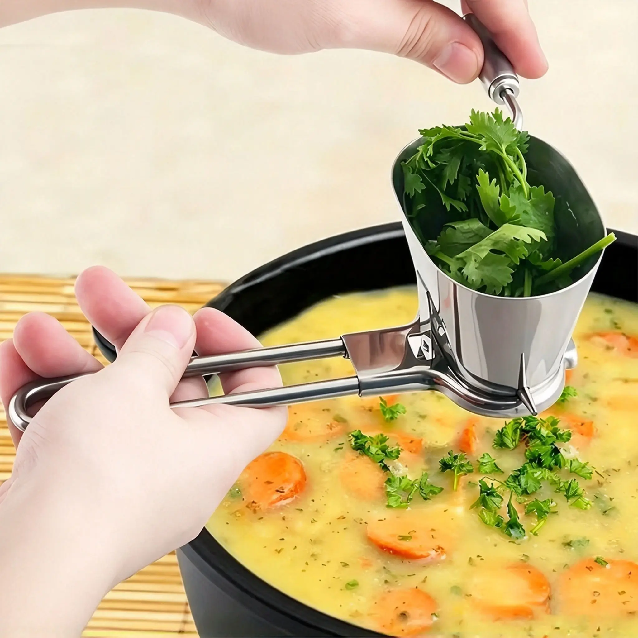 Herb Chopper, Peanut and Vegetable Chopper, Fresh Herb Cutter, Enclosed Blade Safety Design, Ergonomic Handle, Multifunctional Kitchen Gadget, Suitable for Chopping Mint, Rosemary, Herbs, Onions, and Other Vegetables