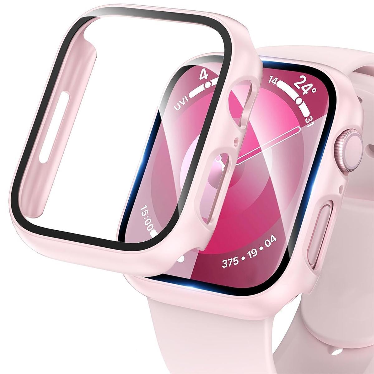 Apple Watch Hard PC Case – Built-in Tempered Glass Screen Protector, Ultra-Thin Full Coverage, 38-49mm