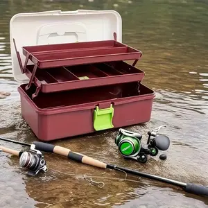 Multifunctional 3-Tier Storage Box, Heavy-Duty Large Capacity Fishing Gear Organizer, Fishing Tackle Organizer, Ideal Gift for Fishing Enthusiasts, Multifunctional Fishing Accessories