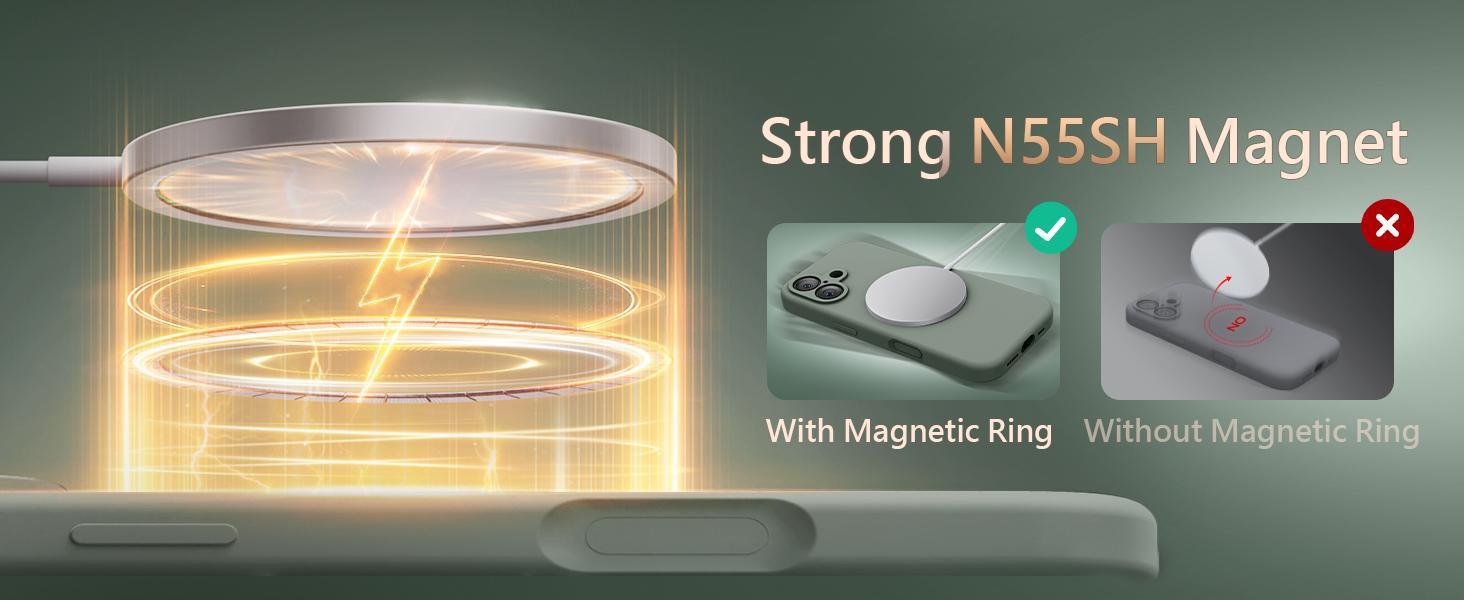 Magnetic for iPhone 17 Case, Compatible with MagSafe, [Integrated Silicone Camera Control Button] [Camera Protection] Anti-Scratch Microfiber Lining Phone Case, 6.3", Calke Green