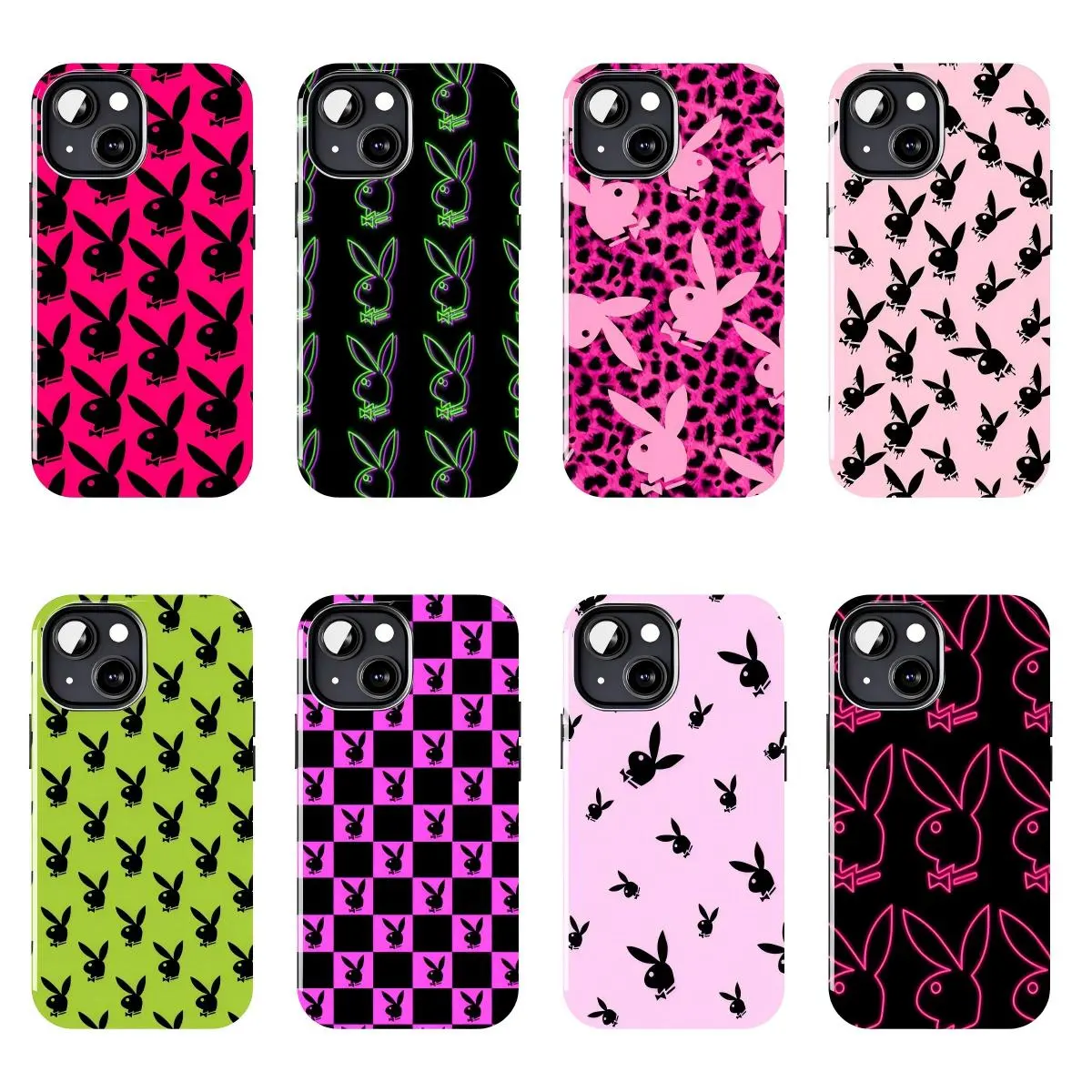 Western Street Style Y2K McBling Rabbit Glossy 2-In-1 Protective Phone Case For iPhone 17-11 (Pro Max, Pro Plus) & Samsung S26-23 Drop-Resistant Safety Case