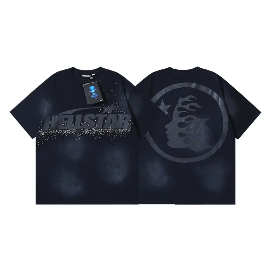 Hellstar Records Unisex Oversized Cracked Earth Graphic Tee Vintage Distressed Double-Sided Print Cotton Short Sleeve T-Shirt Gothic Streetwear Top for Men Women 4th of July