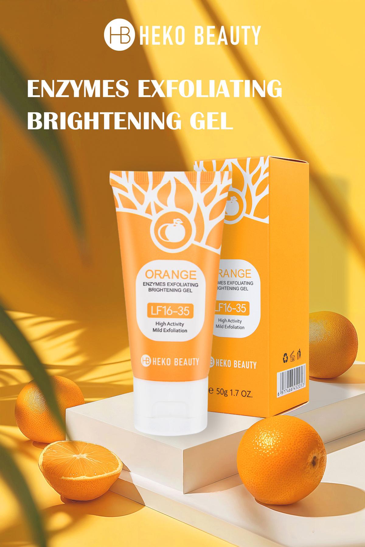 HEKO BEAUTY Exfoliating Gel Orange Brightening Facial Cleanser Deeply cleans pores and removes dead skin