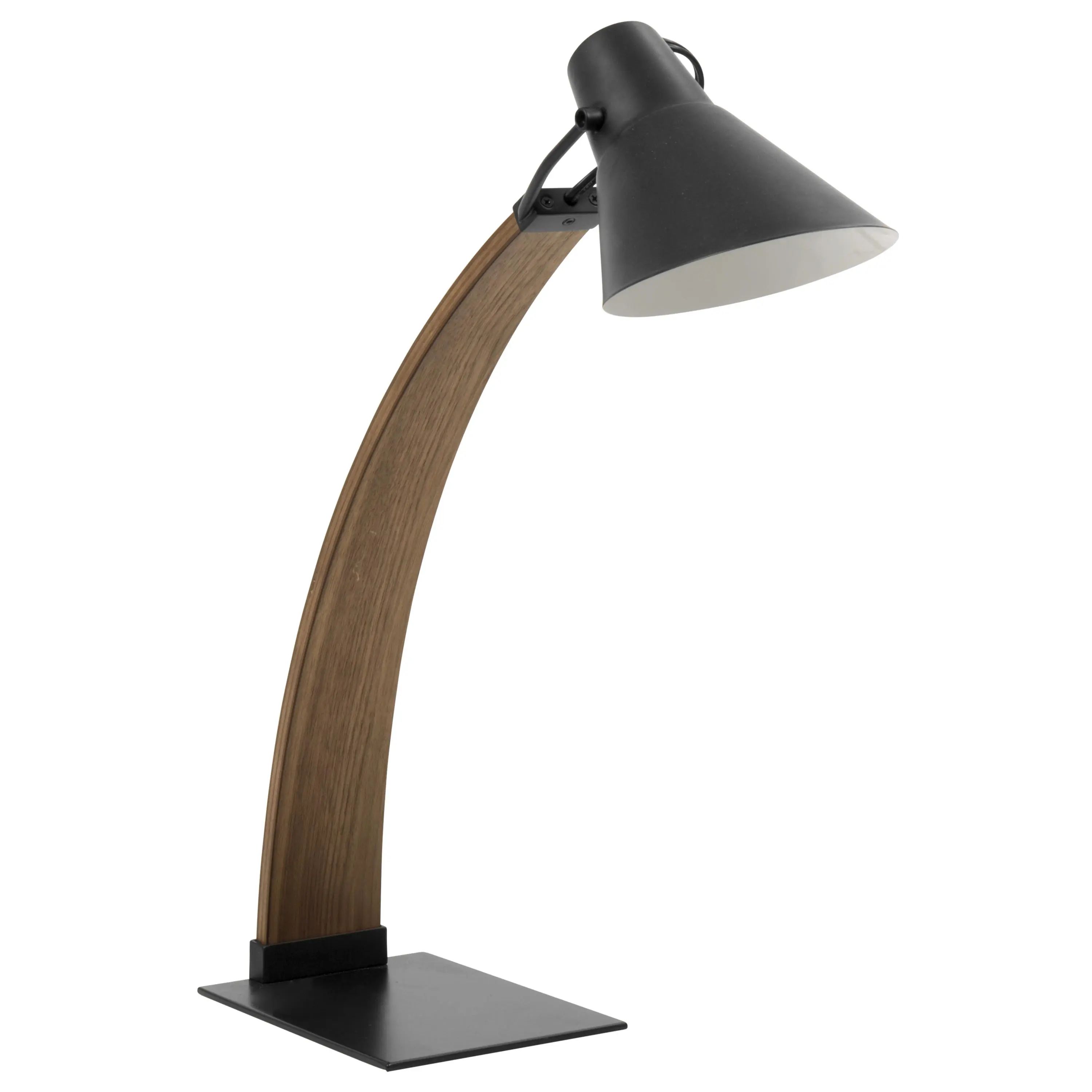 ARCH Mid-Century Modern Table Lamp Walnut Black Finish Nightstand Lamp for Living Room Bedroom Office Desk Accent Lighting, Side Table Decor for Sofa, Apartment, Home, Living Room Table for Sofa Side, Bedroom, Office, Apartment and Home Decor