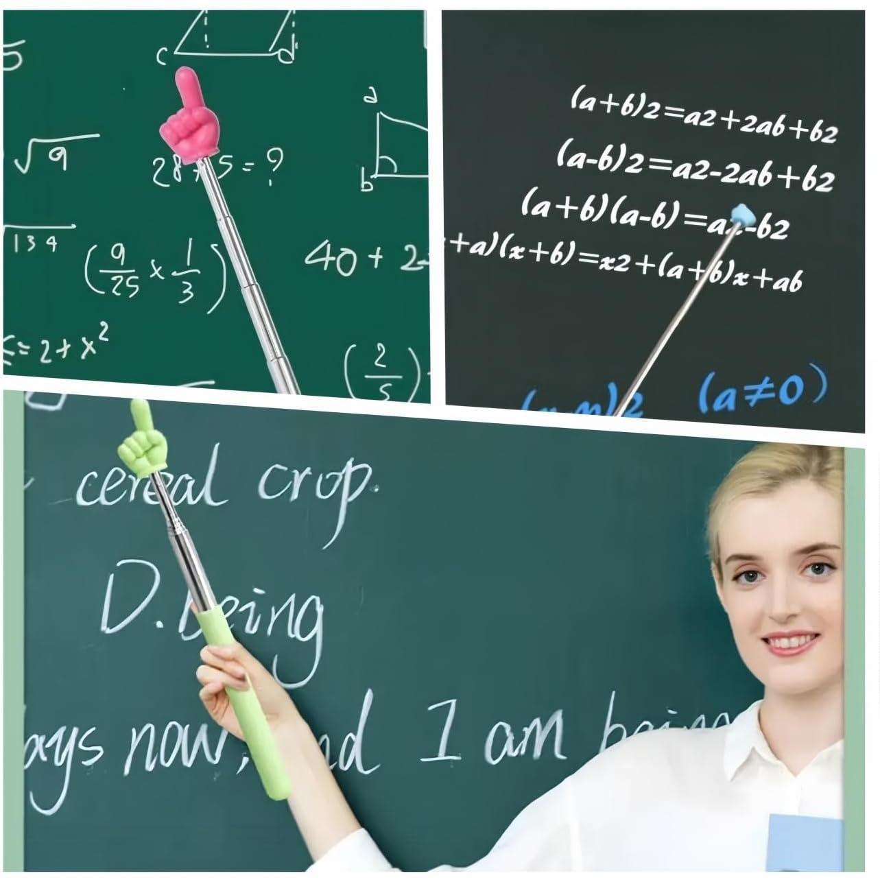 Retractable Teachers Classroom Hand Pointer, Extendable Pointer Finger Stick,Mini  Finger Reading Pointer Stick, Student Teacher Teaching Reading Finger Shape