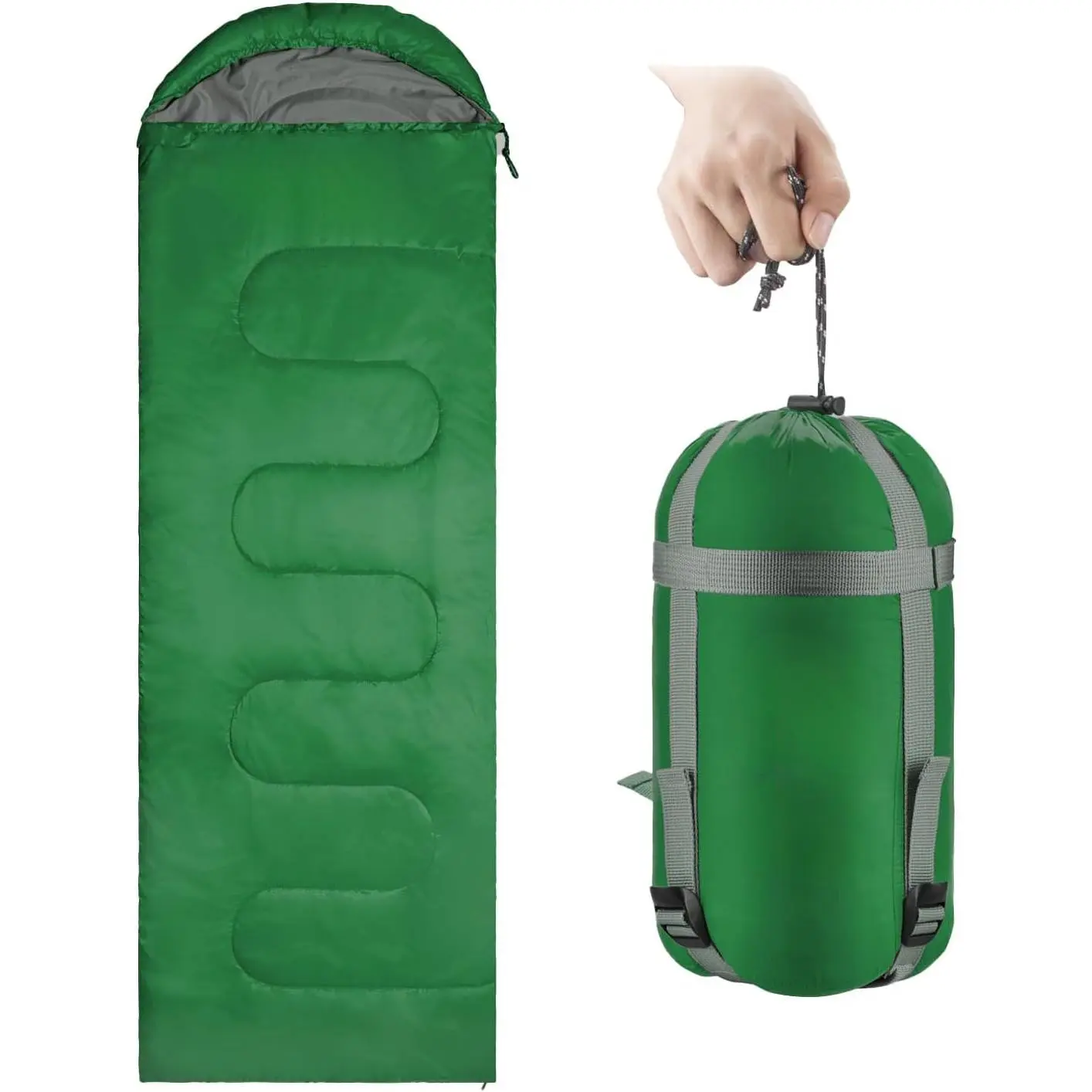Adult Camping Sleeping Bag - 86x30 in Compressed Sleeping Bag, Waterproof Nylon Outer, Portable Compact Lightweight with Compression Sack, Envelope Shape for Adults, Great for Hiking, Reliable Customer Service, Compressed Sleeping Bags