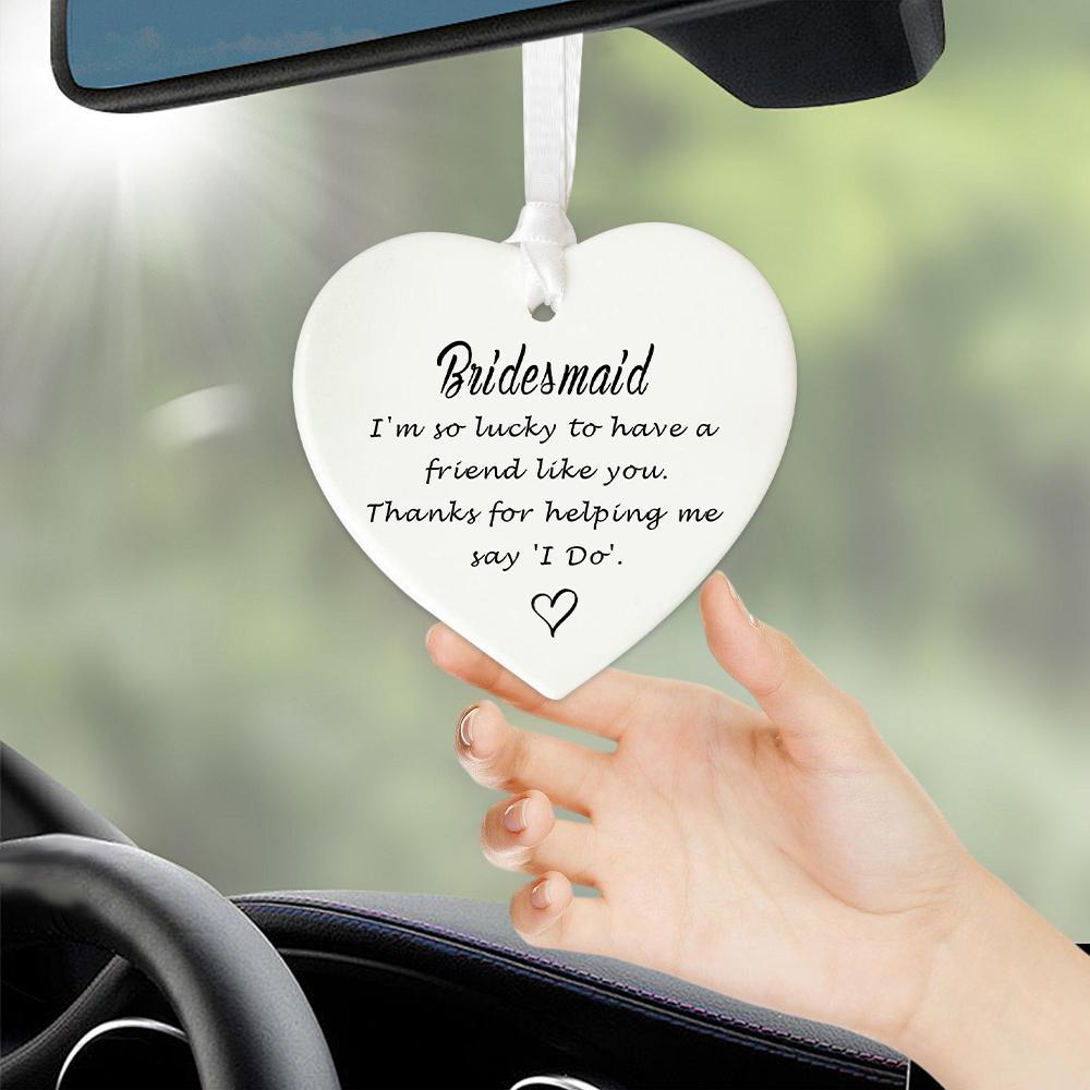 Heart Shaped Ceramic Ornament, Bridesmaid Gift, Bridesmaid Gift, Bridal Party Decoration, Party Favors for Wedding, Birthday, Anniversary