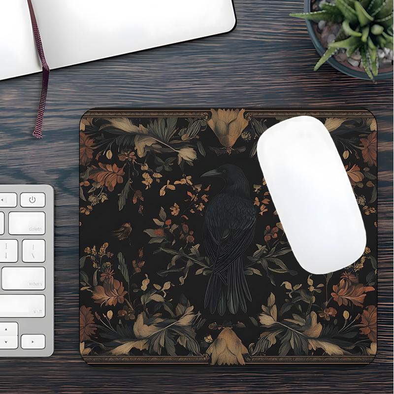 Vintage Floral Pattern Mouse Pad, Rectangle Gaming Mouse Pad, Non-slip Rubber Base Desk Keyboard Mat for Home Office, Desktop Accessory