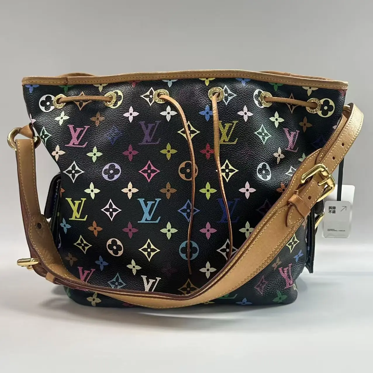 Pre-owned Authentic Louis Vuitton Noe Black Multicolor Monogram Crossbody Drawstring Bag (X487 26.06.03), Crossbody Bags