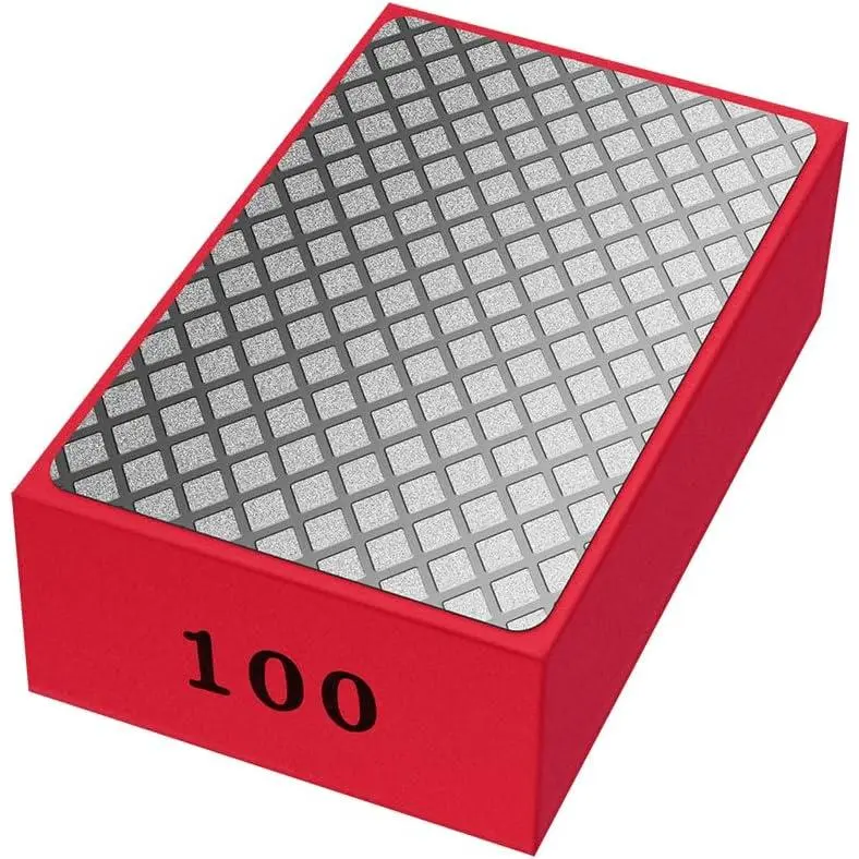 1 count  Hand Pad Sanding Block  Glass Grinding Polishing Pad Sanding Block  Backing Hand-Held Sanding Block for Sanding Polishing Marble Tile Ceramics (100#)