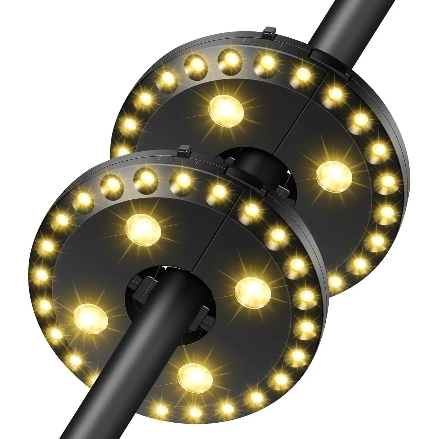 Patio Umbrella Lights  Operated (2 Pack) 3 Brightness Modes Cordless 28 LED Lights LED Umbrella Pole Light for Patio Umbrellas, Camping Tents or Outdoor Use
