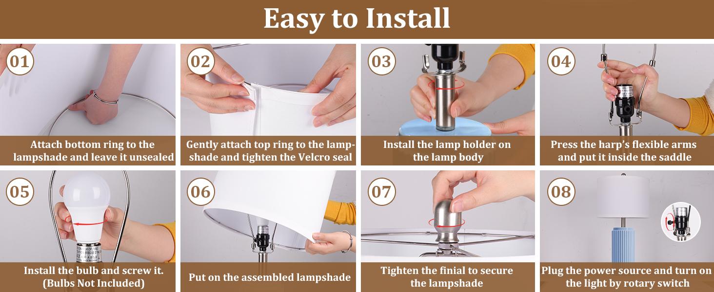 23.5’’ Farmhouse Table Lamps for Living Room Set of 2, Modern Elegant Ceramic Bedside Nightstand Lamps with White Linen Shade for Bedroom, Coastal Lamps Set for Study Home Office