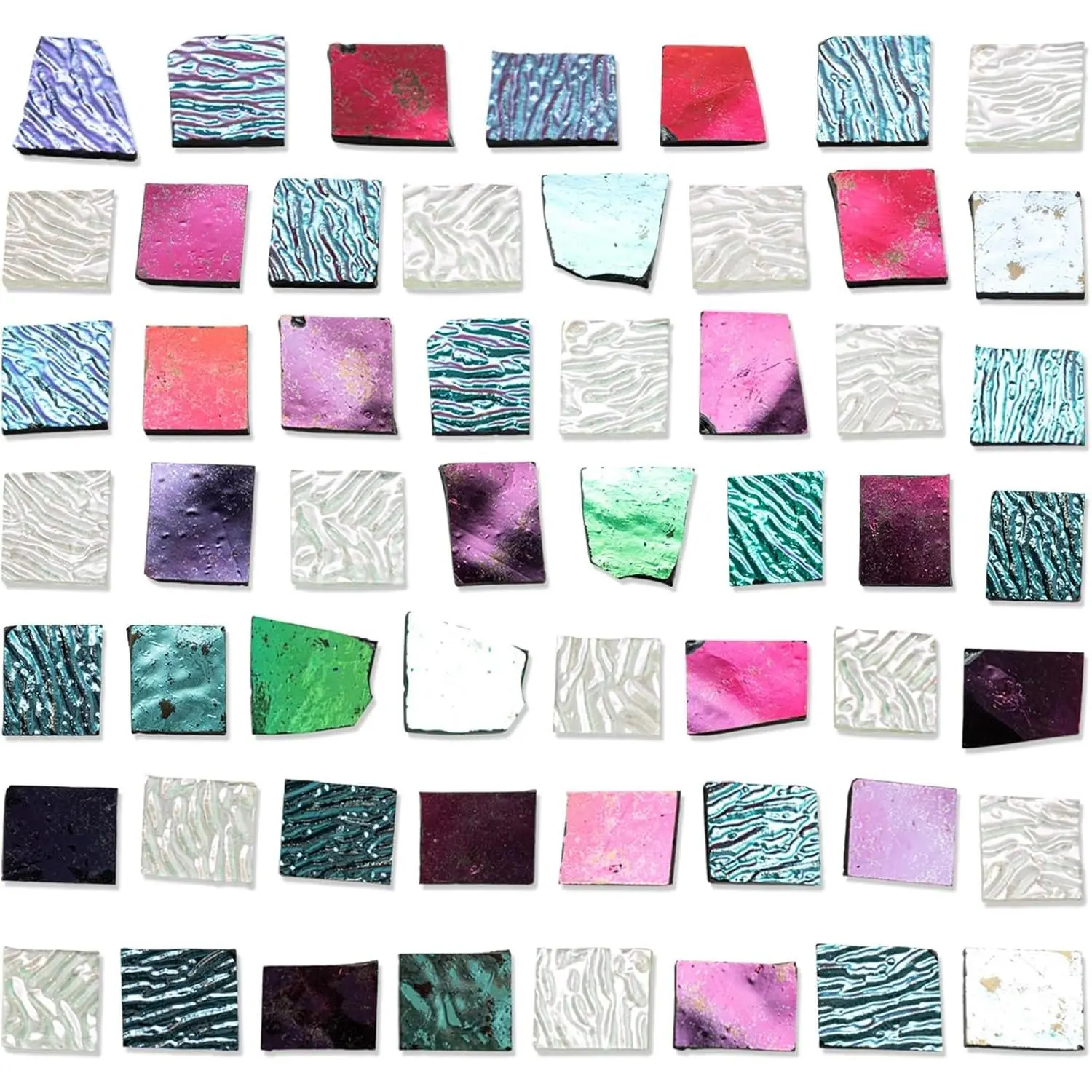 4 Bags COE90 Dichroic Glass Scrap Assorted Fusible Glass for Fusing Microwave Kiln, Iridescent Effects Supplies for Jewelry Making