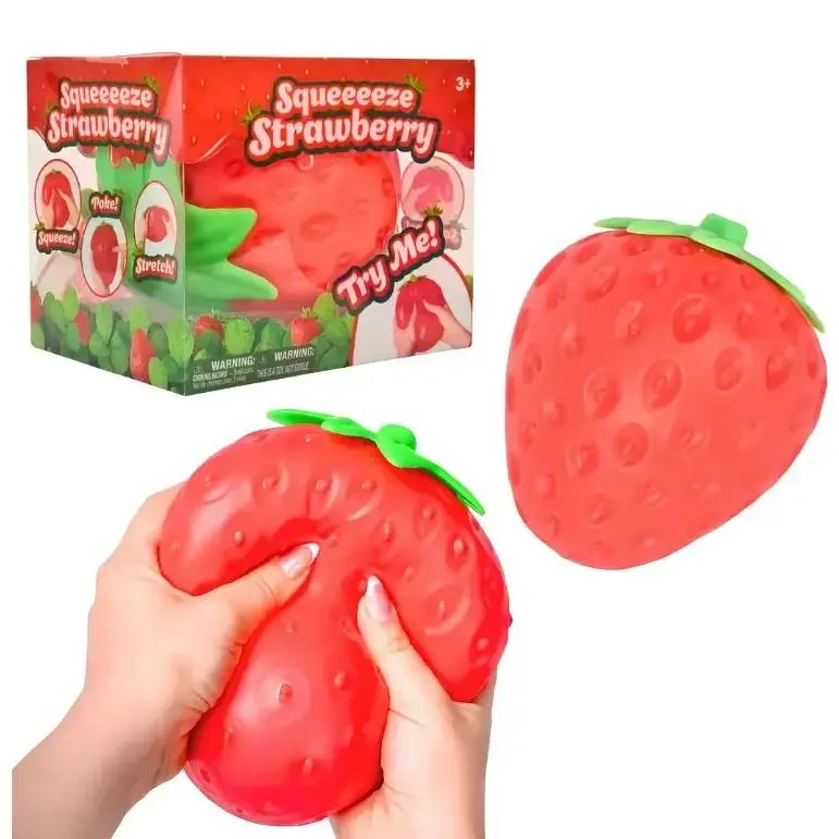 5-Inch Extra-Large Strawberry Decor Ornament, Soft Fruity Scene Prop, Safe Non-Toxic Durable Desktop Accessory for Selfie & Vlog Shooting, Creative Mobile Phone Selfie Accessory
