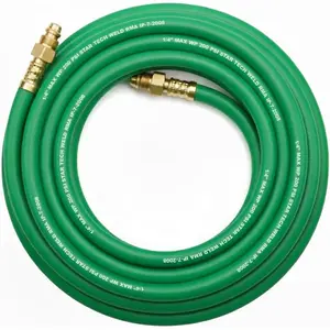 25 FT Argon Gas Inert Welding Hose for MIG/TIG Welding Regulator Argon/CO2 Flowmeter Regulator with 5/8" UNF-18RH NPT Fittings
