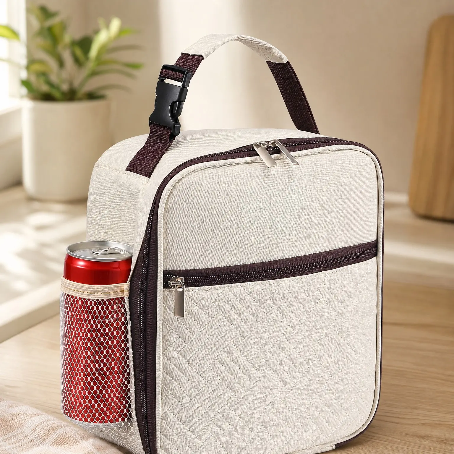 Small Insulated Lunch Bag for Women Men Adults, Leakproof Freezable Cooler Bag Reusable Portable Lunch Box for Office Work, WhiteGift