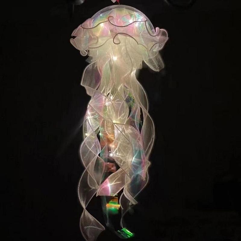 DIY Jellyfish Lantern Under The Sea Colorful Jellyfish Lamp Girl Bedroom Atmosphere Decoration Lamp Mermaid Theme Party Decor Christmas Gift Shop