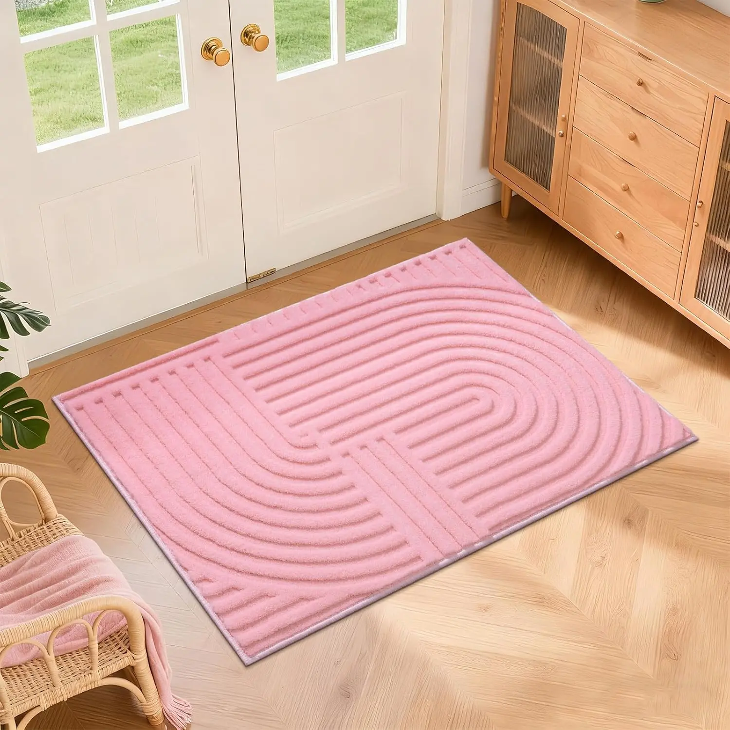 Area Rug for Girls Bedroom 2x3 Soft  Non Slip Machine Washable Rugs Arch Modern Indoor Mat Fuzzy Floor Carpet for   Living Room Dorm Playroom Dining   Decor
