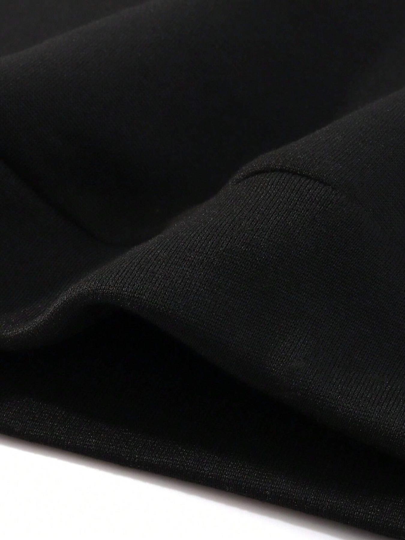 Unisex Men's Plus Size Solid Drop Shoulder Drawstring Pullover Hoodie, Fashion Casual Loose Pocket Hooded Sweatshirt for Daily Holiday Outdoor Wear, Men Clothes for Fall & Winter