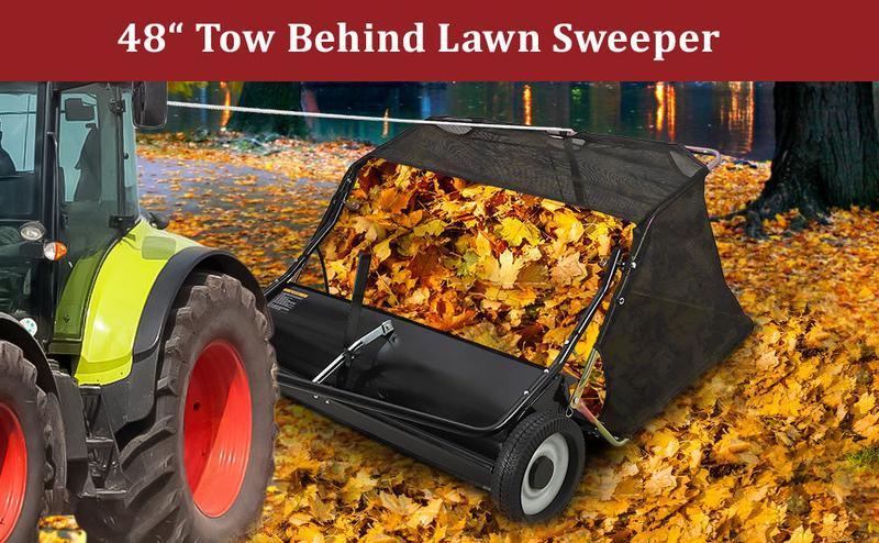【GARVEE】Tow-Behind Lawn Sweeper with Large Capacity, Heavy-Duty Design, Adjustable Sweeping Height, and Convenient Dumping Rope for Efficient Leaf and Grass Collection 【GARVEE】Tow-Behind Lawn Sweeper with Large Capacity, Heavy-Duty Design, Adjustable Sweeping Height, and Convenient Dumping Rope for Efficient Leaf and Grass Collection