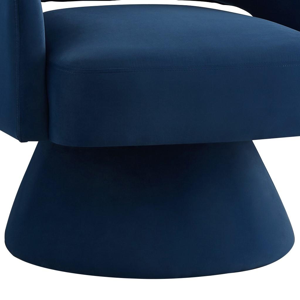 Modern Swivel Barrel Chair, Upholstered Velvet Round Accent Chairs,360 Degree Comfy Swivel Chair With Open Backrest, Single Chair Armchair For Living Room Bedroom,Navy/Yellow/Dark Gray/Taupe/Rose Pink