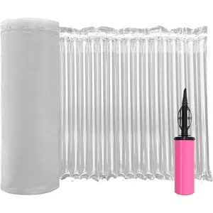 Large Bubble Cushioning Wrap for Packing 12"x164' Inflatable Air Pillows for Shipping Moving Heavy Duty Bottle Travel Protector Space Saving Box Filler Shipping Supplies with Pump 55um
