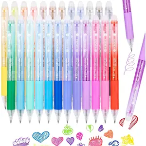 24 Colors Erasable Gel Ink Pens, Retractable Gel Pens Clicker for Artists, 0.7mm Fine Point Colorful Pens for Writing,  Journaling and Daily Planning, Drawing Pen