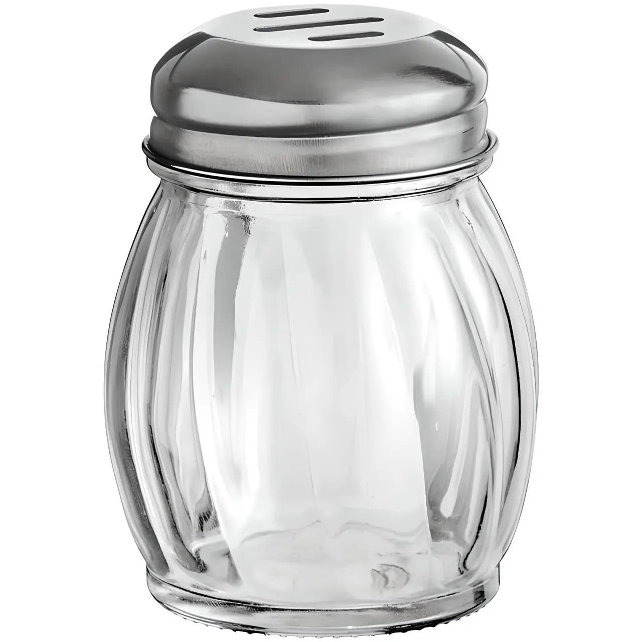 OCS Parts 3.5-Inch Glass Body Shaker with Chrome-Plated Slotted Top | Grated Cheese, Chili, Red Pepper Dispenser for Home Use & Commercial Settings