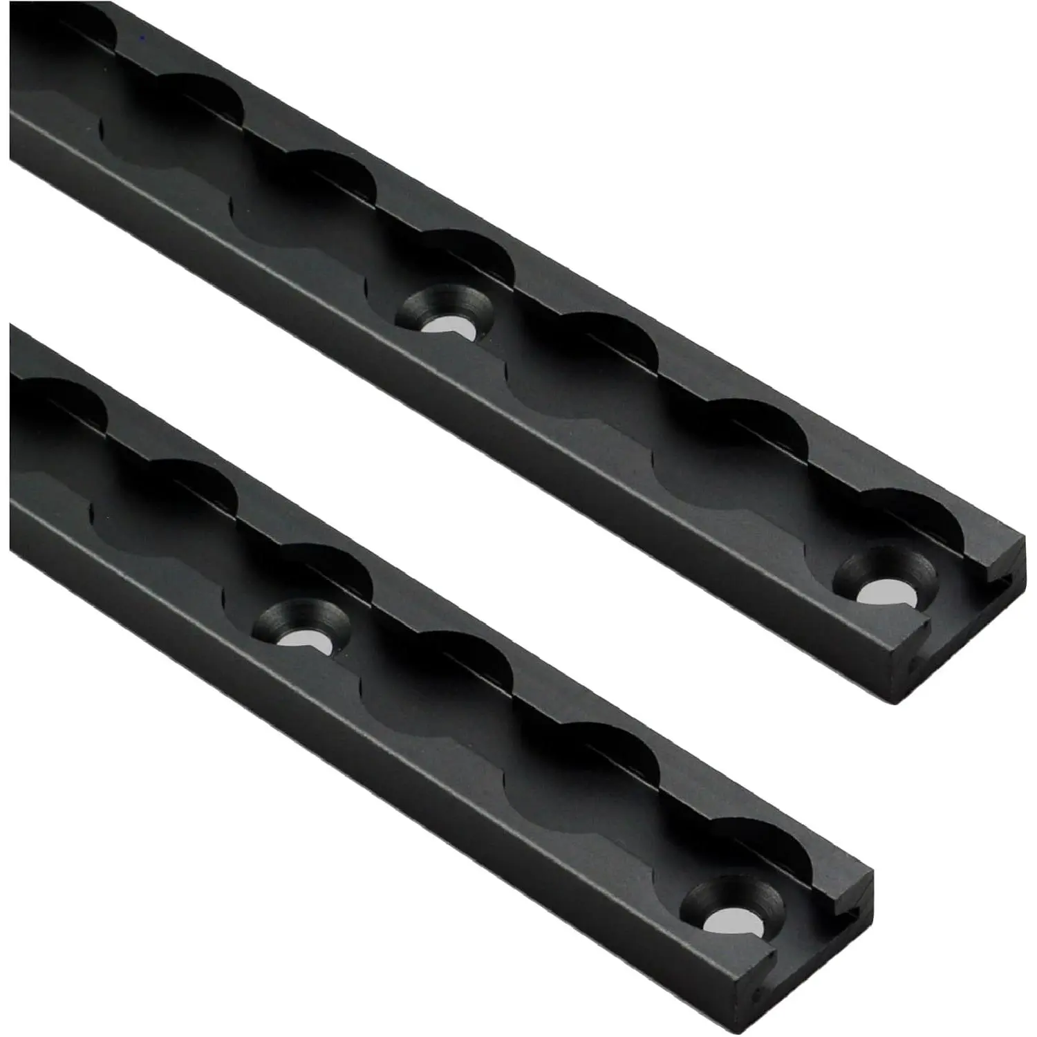 24" Venture Track T-6 Aluminium L-Track Black Anodized (Rectangle Profile) - 2 Pack