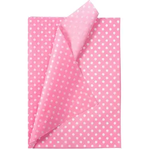 WRAPAHOLIC Polka Dots Wrapping Tissue Paper - 30 Sheets 14 x 20 Inch Pink Polka Dots Tissue Paper Bulk for Birthday, Christmas, Wedding, Baby Shower, Art Craft, Party Favor