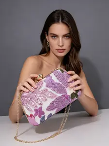Elegant floral embroidery sequin women's bag, exquisite single-shoulder bag, bead-embroidered handbag, perfect for weddings, parties, and dates,