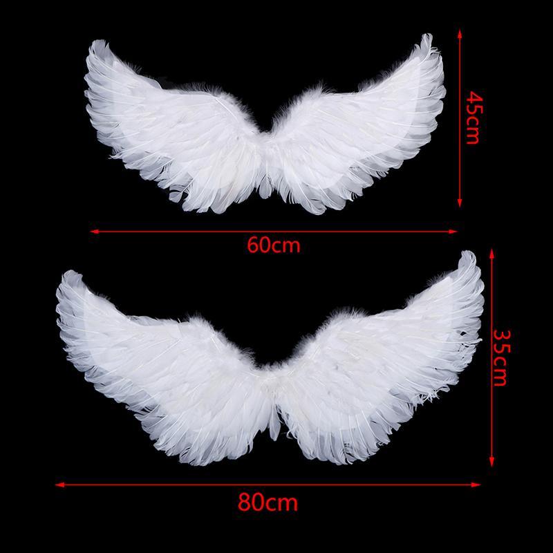 Kids Adult Party Swallow White Angel Feather Wings Halo Magic Wands Cosplay Elastic Straps Wedding Halloween Birthday Props