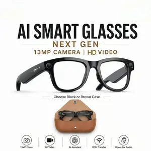 M02x Pro Max Ai Smart Glasses, Real-Time Translation, 8mp Camera, Video Recording, Ai Voice Assistant, Multilingual Support