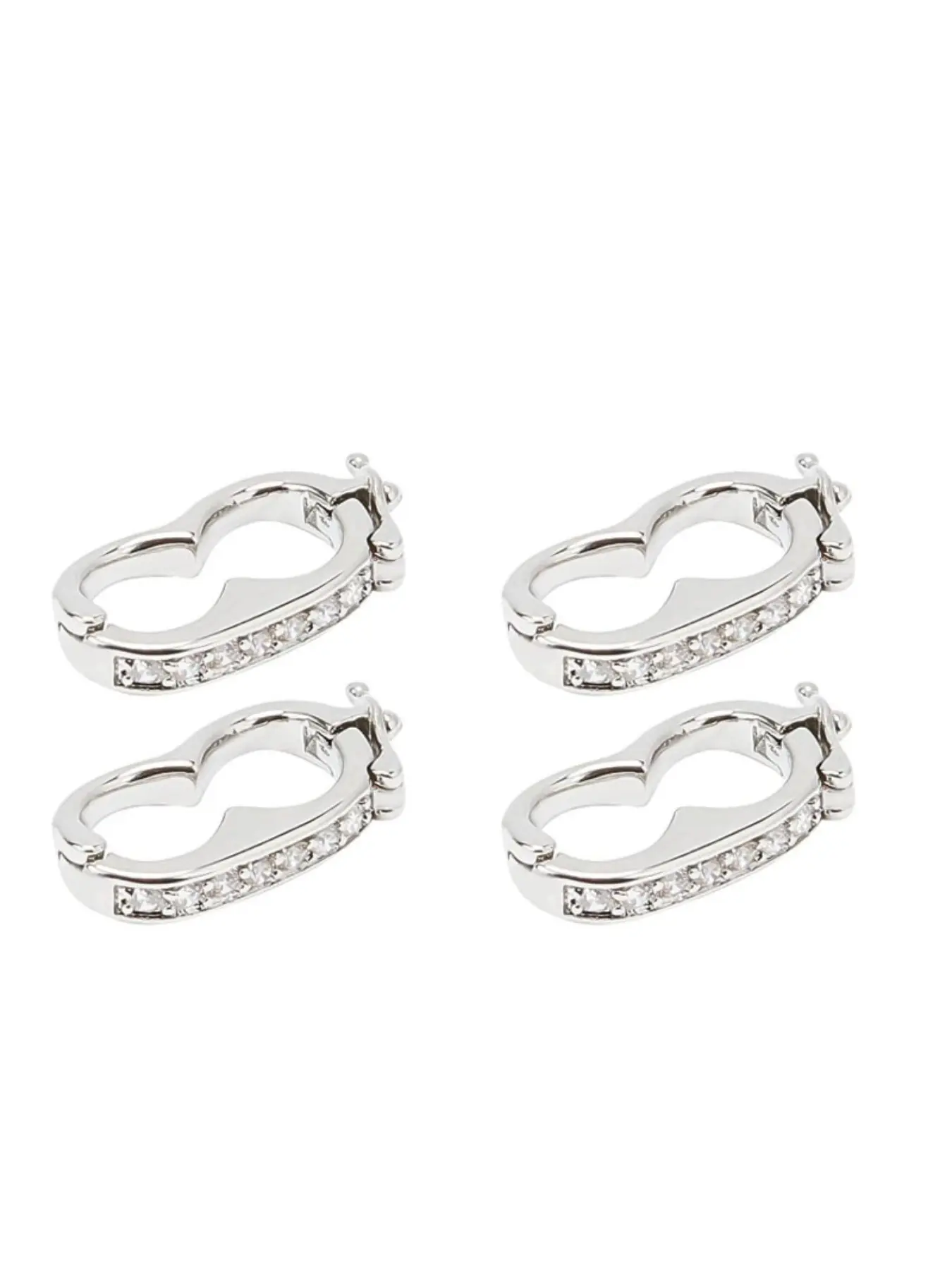 4pcs Enhancer Clasps, Necklace Shortener Clasps with Enhancer Connectors, for Pendant Connection and Chain Securing, Openable Clasps, Suitable for Necklaces, Bracelets, and Jewelry