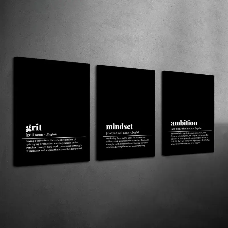 Modern Wooden Framed Canvas Poster, 3 Counts/set Creative Design Print Modern Cool Design Inspirational Art Painting, Wall Art Decor for Home Living Room Bedroom, Ornaments, Modern Home Decoration, Wall Decor Pictures, Decoration Items