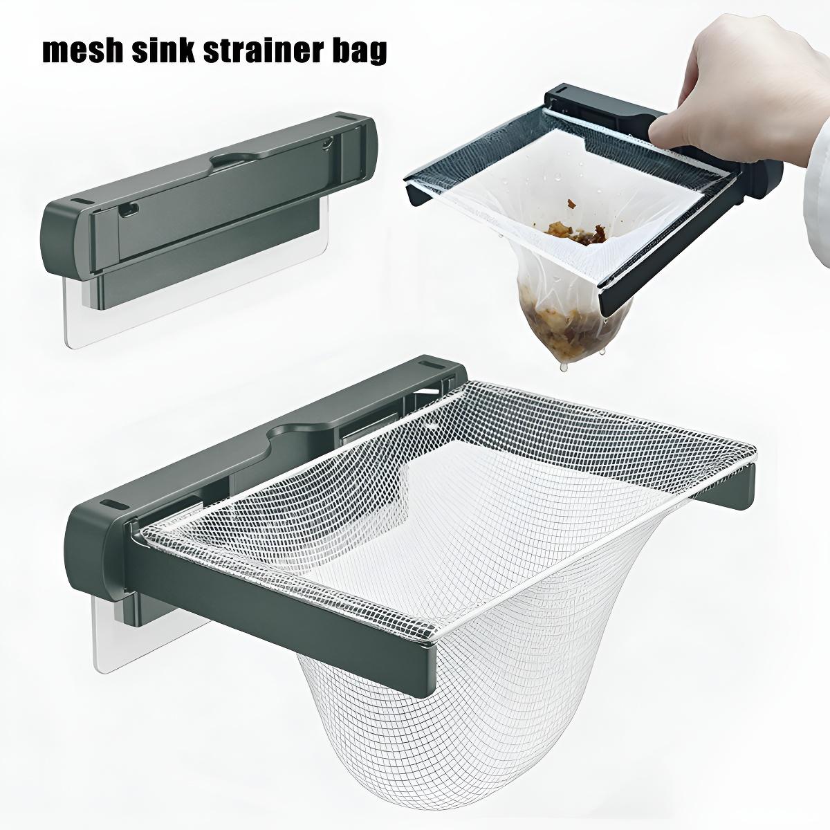 Kitchen sink filter rack, foldable drain basket for food waste disposal (includes a pack of filter nets, non-food contact)