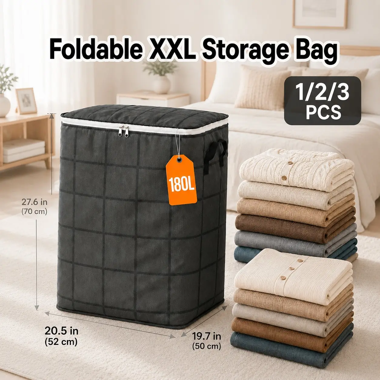 Extra Large Heavy Duty Moving Bags with Backpack Straps & Reinforced Handles, Dustproof Zipper Storage Bags for Clothes, Bedding & Travel, Storage Organizer for College Dorm, Closet & Home Organization