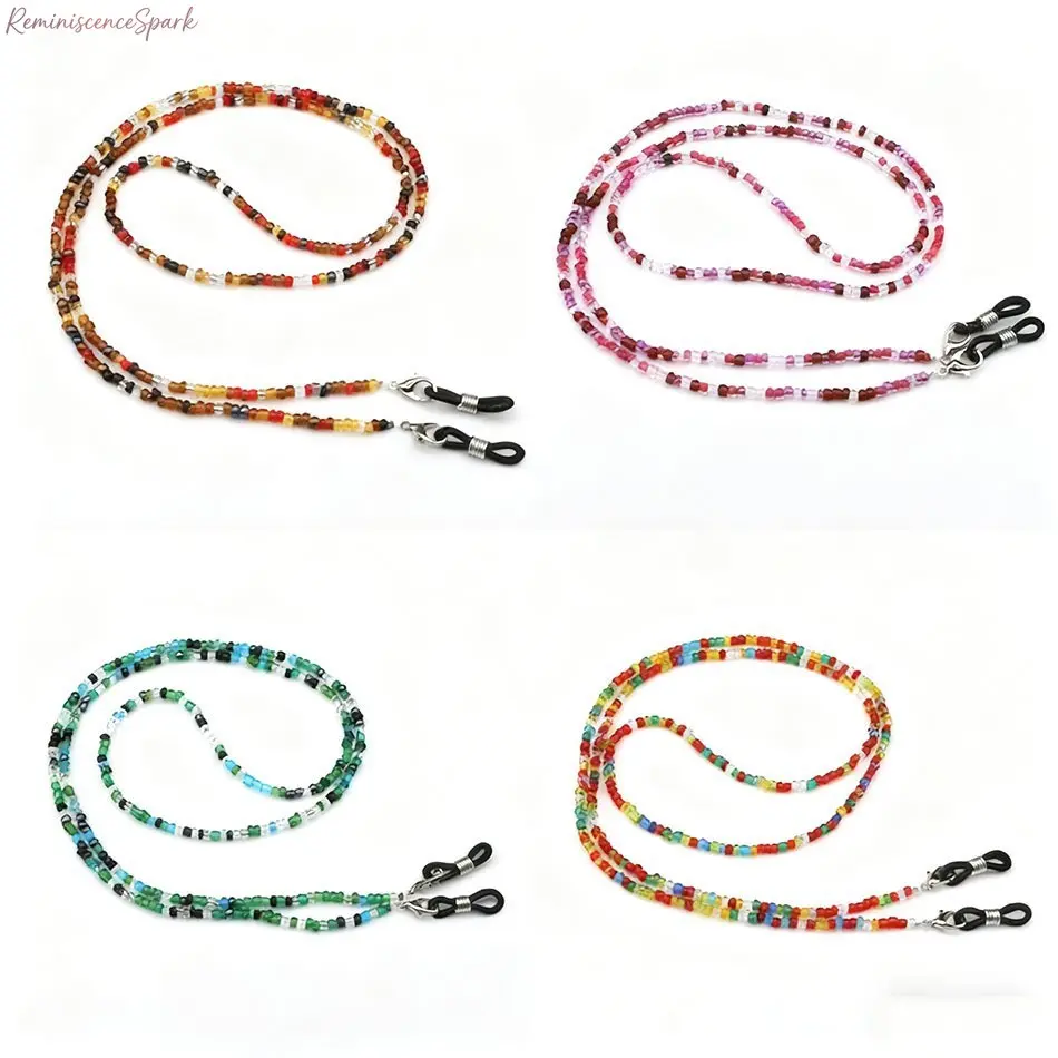 4 Pack Universal Eyeglass Neck Chains, dual-purpose anti-lost lanyards fit reading glasses, regular eyewear and face masks. Practical fashion accessories for back-to-school styling, daily errands, outdoor walks and travel trips