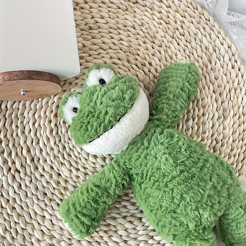 Green Frog Plush Toy - A soft polyester-filled animal, a comfortable sofa cushion, home décor, and an ideal birthday gift for women.