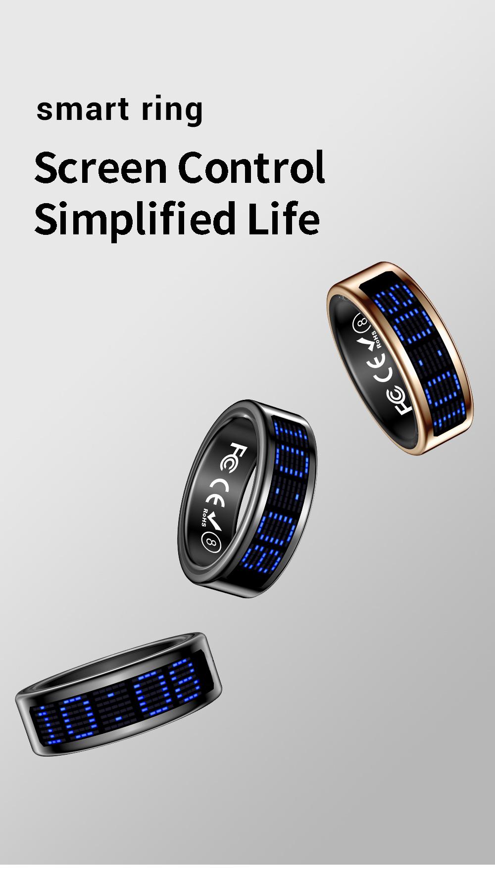 Stylish Smart Ring for Men And Women with Digital Display-Health Ring, Built-In Caller ID Function, Sleep, Exercise, Menstrual Cycle Recording, IP68 Fitness Ring, Fitness Tracker Ring, with Magnetic Charging Base Long Battery Life
