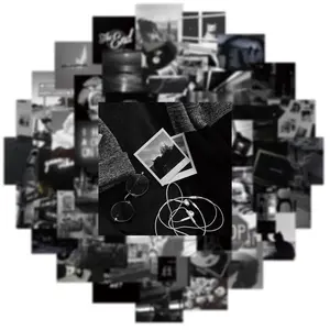 50Pcs Cool Black Graffiti Stickers Aesthetic Ins Decals Decoration Skateboard Guitar Notebook Bike DIY Toys Kids Sticker