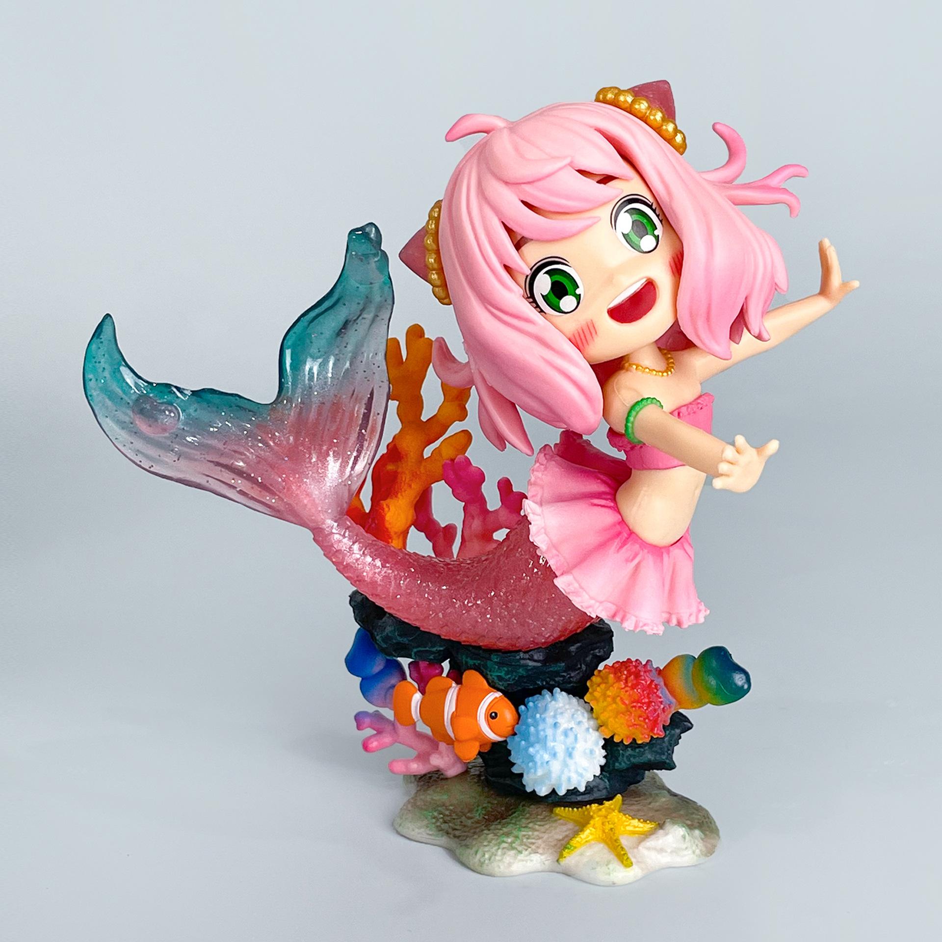 Spy x Family Anya Forger Mermaid Cosplay PVC Figure 13cm - Adorable Ocean Tail Statue